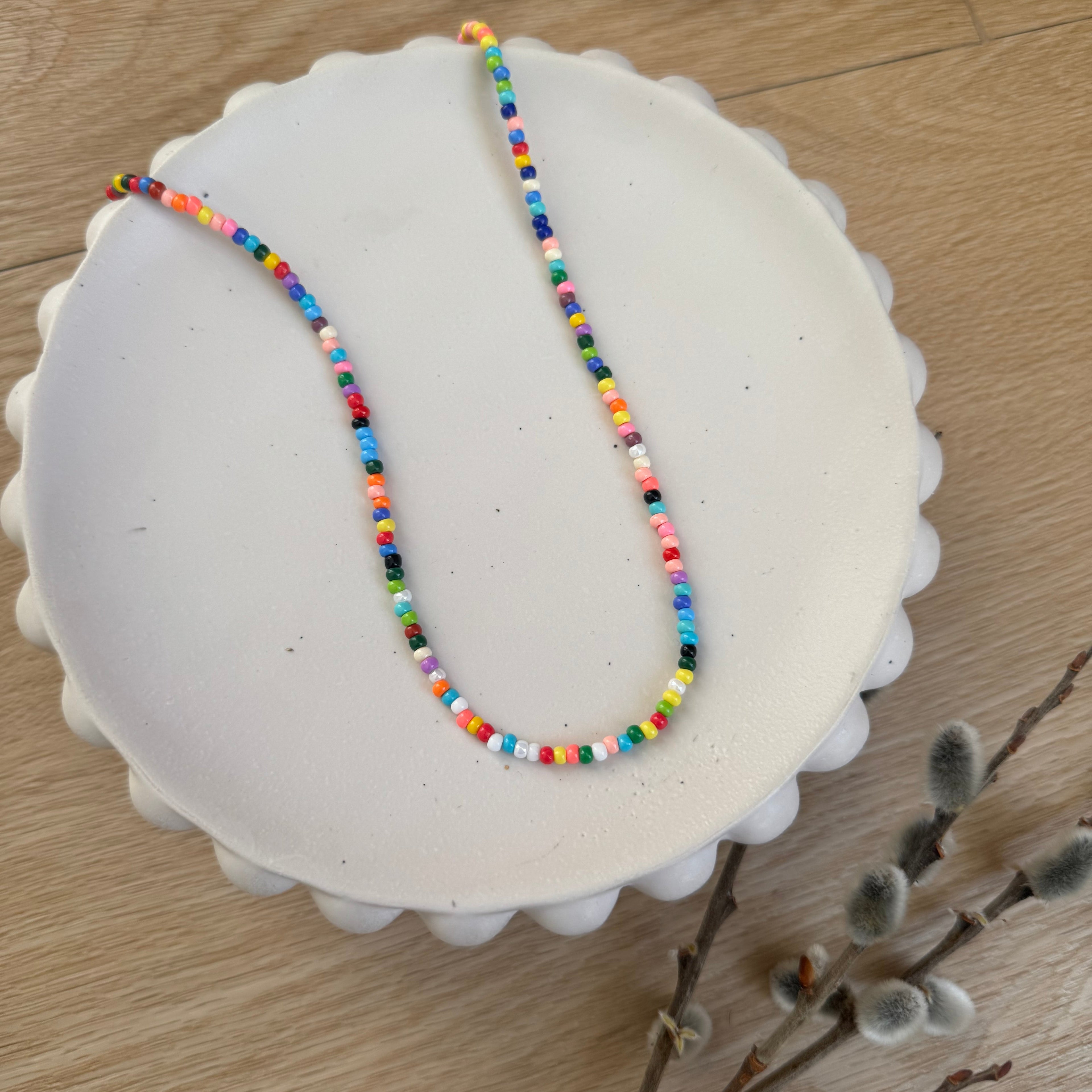Rainbow Beaded Choker