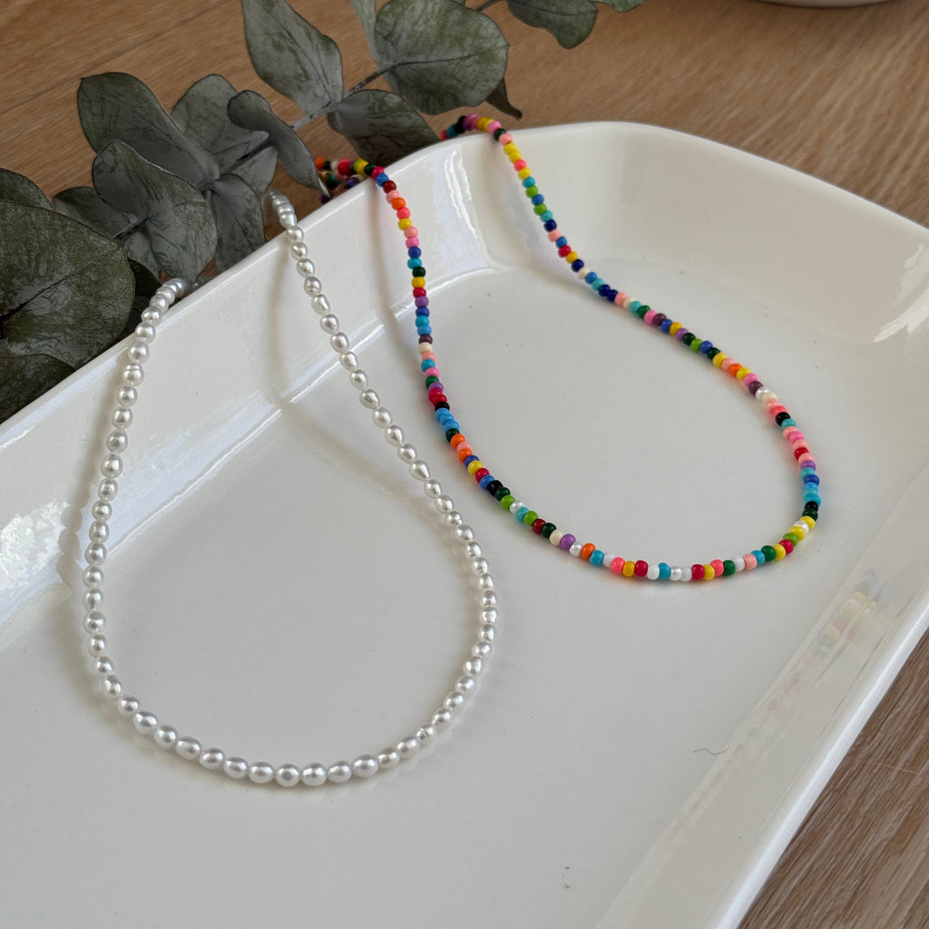 Rainbow Beaded Choker