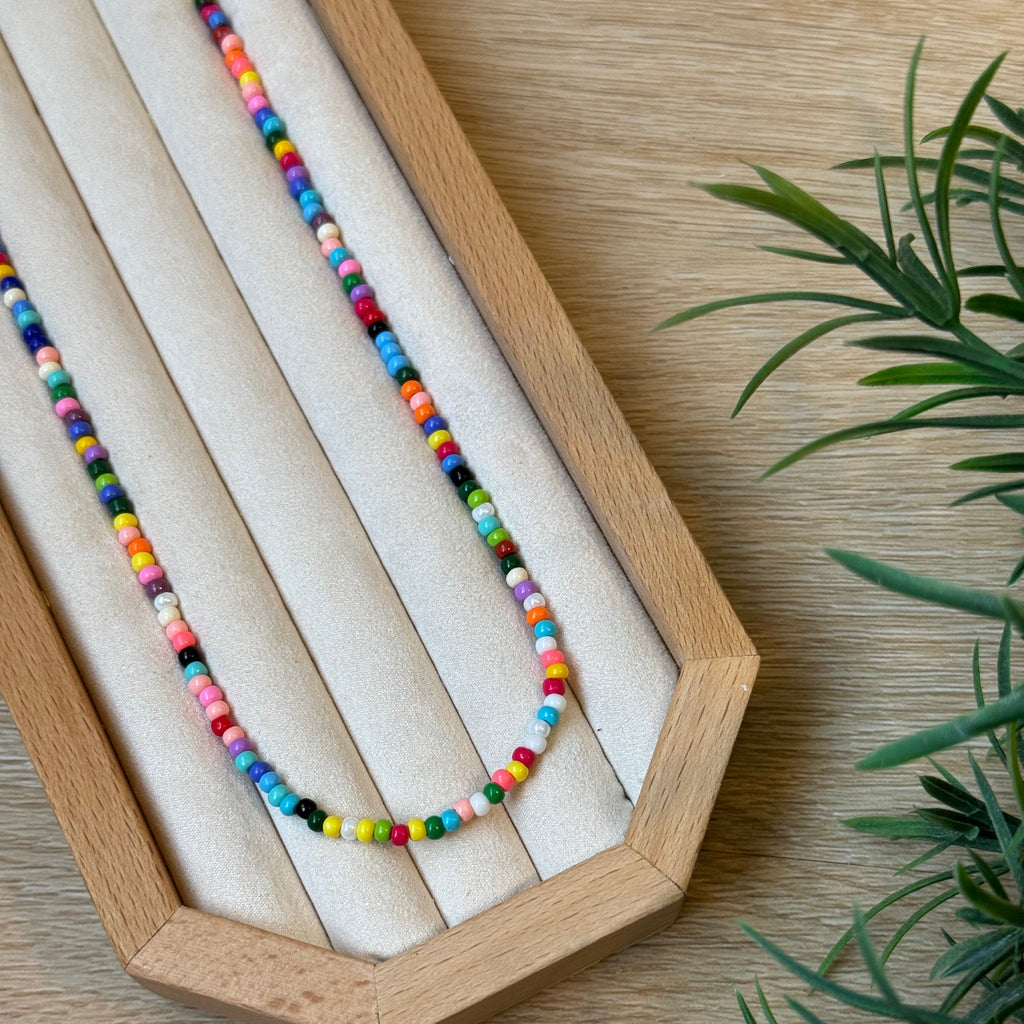 Rainbow Beaded Choker